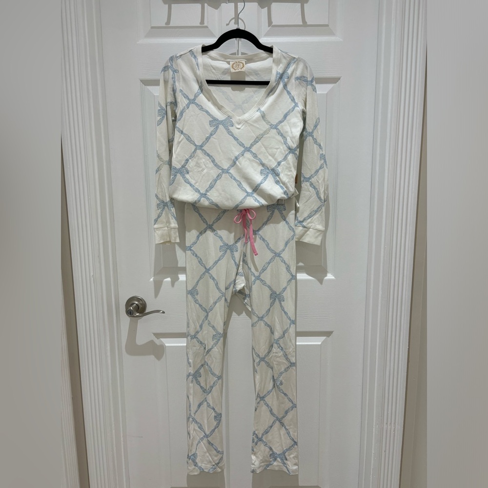TBBC Coastal Living Lounge Set -Buck Blue Belle Meade Bow size XS